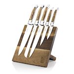 Luxury Line Kitchen knives Olive wood with a magn. knife block