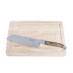 Luxury Line Santoku knife Olive wood with cutting board