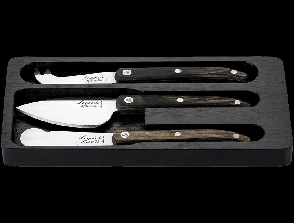 Laguiole INOX Grill Knife Set of 6 with Yellow Handles -Thiers France